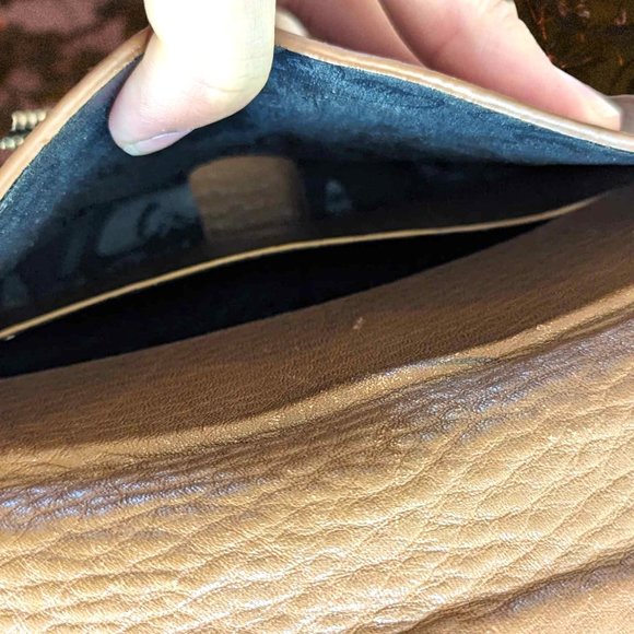 Rebecca Minkoff Brown Vegan Leather Fringe Mini Crossbody Purse Wallet - Picture 9 of 12